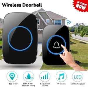 Wireless Door Bells Waterproof 1000ft Long Range Plug in Home Cordless Doorbell - Picture 1 of 16