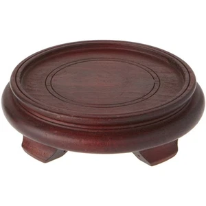 Base decorativa de madera oscura de Bardo, 1,875" de alto x 6,25" de ancho x 6,25" de profundidad (5" de diámetro de exhibición) - Imagen 1 de 1