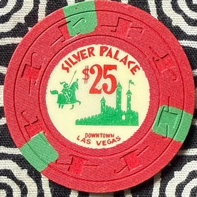 Silver Palace $25 Las Vegas, Nevada Gaming Poker Casino Chip V1015 - Image 1 of 2