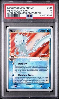 Pokémon 2008 Promo Mew Gold Star World Champs-Empotech #101 VG PSA 3 - Image 1 of 3