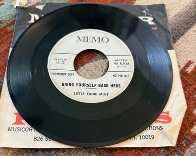 Little Eddie Mint Bring Yourself Back Here Two More Days 45 WLP Promo 1959 Memo - Image 1 of 4