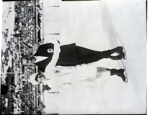 St Moritz Pierre Brunet and Mme Andree Joly of France who won t- 1928 Old Photo
