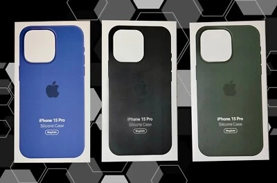 Funda Silicona Original Apple MagSafe iPhone 15/Plus/Pro/ProMax|Negro/Ciprés/Azul Foto 1 de 4