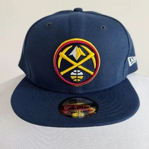 New Era Denver Nuggets Snapback Hat Mens NBA Fan Gear Gift Navy Blue Embroidered - Picture 1 of 9