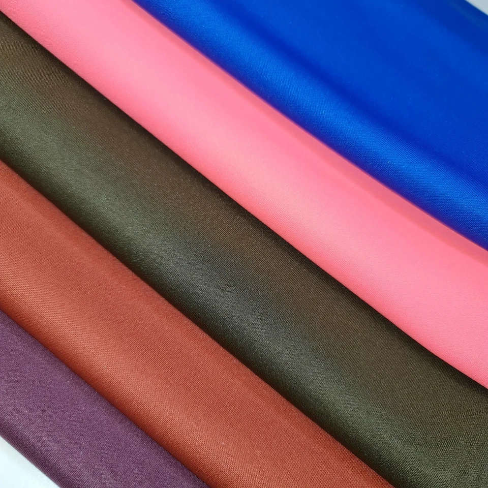 FABRICS-ONLINE Plain Scuba Crepe Fabric 4 way Stretch Jersey Spandex Dress Material 58"