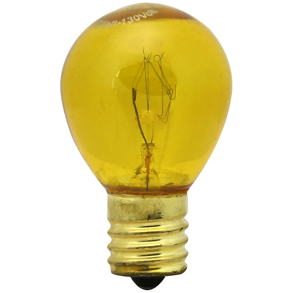 12Pack S11 Yellow Replacement Christmas Light Bulb, 10W, 38LM, E17, 130V - Image 1 of 1