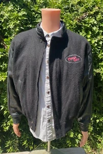 Canada Sportswear Mens Bomber Letterman Jacket Black Leather Promo Only Wool M - Picture 1 of 12