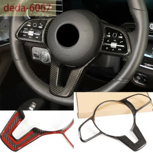 Borde de volante de fibra de carbono real para Benz A B C Clase E GLC GLE GLS CLA 20+ - Imagen 1 de 12