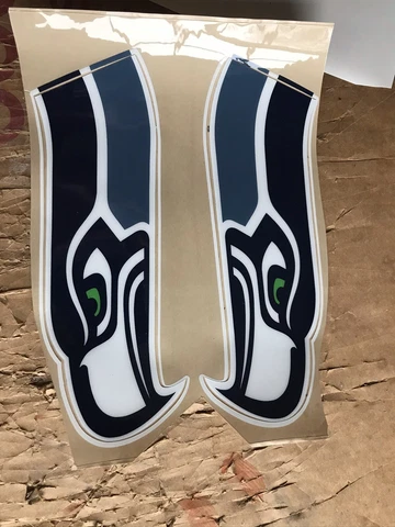 Vtg 2002-2011 SEATTLE SEAHAWKS CUSTOM  Game Football Helmet Logo Decals 20 mil Cover
