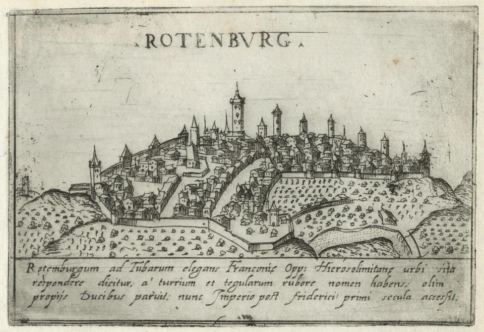 Map "Rothenburg ob der Tauber" (Germany) Francesco Valegio-D. Rascicotti, c.1598 - Image 1 of 2