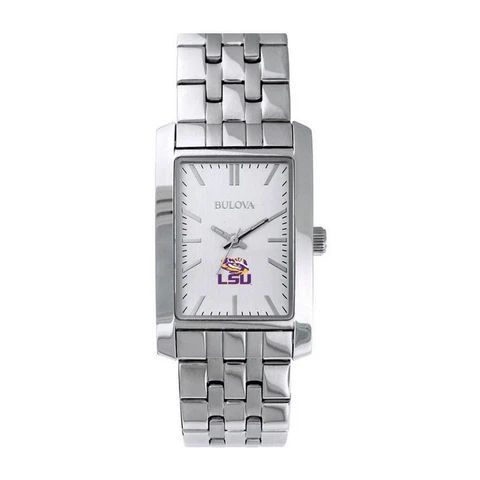 Women's LSU Tigers Louisiana State Bulova Silver Rectangle Watch Cover