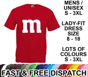M&M Logo Chocolate Stag Hen Party T-Shirt Inspired New Halloween Mens & Lady-fit - Picture 1 of 47