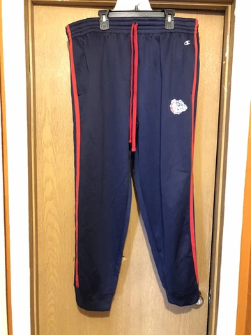 Gonzaga Bulldogs Champion Sweat Pants Navy Blue/Red Stripe size XL Cover