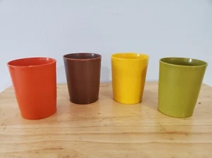 Vintage Tupperware Cups set of 4 Harvest Colors 8 oz Lot of 4 - Picture 1 of 3