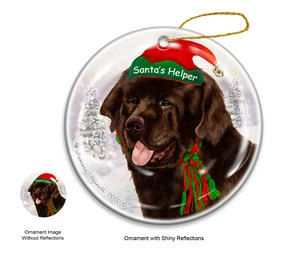 Santa's Helper Ornament - Chocolate Newfoundland 4183A - Picture 1 of 1