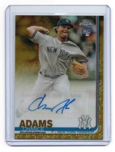 2019 Topps Chrome Update Gold Refractor Auto Chance Adams RC /50 Yankees - Picture 1 of 2