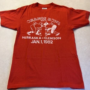 Vintage 1982 Nebraska Huskers NCAA football Orange Bowl t shirt Small USA Made - Picture 1 of 6