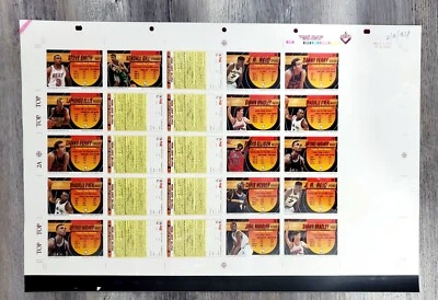 TEST PROOF UNCUT SHEET ANFERNEE PENNY HARDAWAY SHAQUILLE O'NEAL CHRIS WEBBER RC - Image 1 of 2