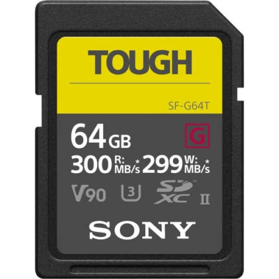 New Sony G Tough Series SF-G64T 64GB UHS-II Class 10 U3 V90 SDXC SD Memory Card - Image 1 of 2