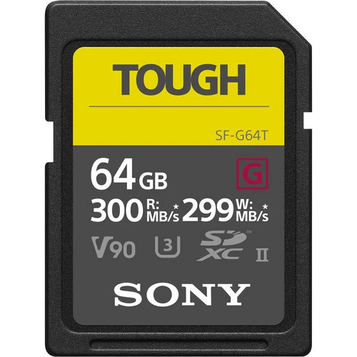 New Sony G Tough Series SF-G64T 64GB UHS-II Class 10 U3 V90 SDXC SD Memory Card - Image 1 of 2