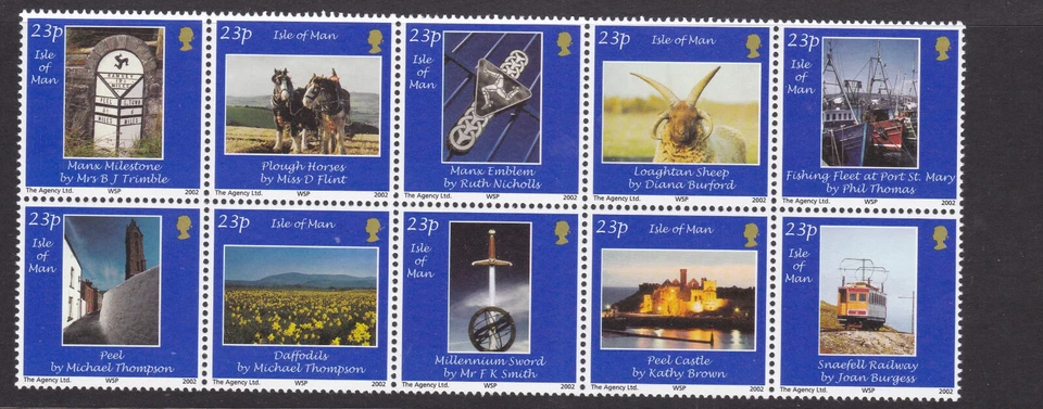 SG 1001-1010 ISLE OF MAN MNH 23P STAMP SET 2002 PHOTOGRAPHY PEOPLES CHOICE  - Image 1 of 1