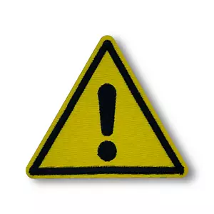 General Warning Sign Patch | Iron-On & Sew-On Patch - Picture 1 of 2