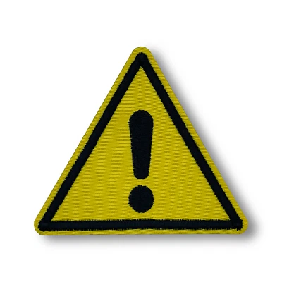 General Warning Sign Patch | Iron-On & Sew-On Patch - Image 1 of 2