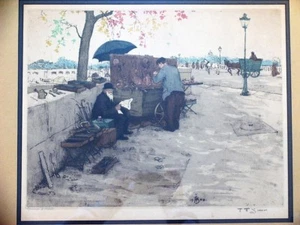 1908 Tavik Frantisek (TF) Simon Aquatint Colored Etching - Picture 1 of 5