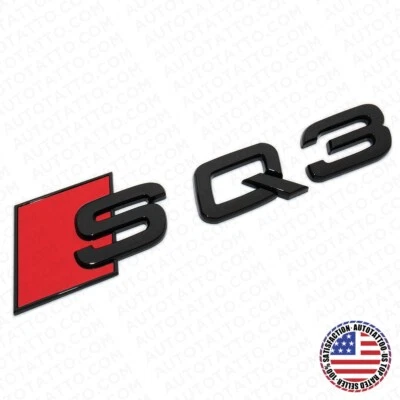 Audi SQ3 Gloss Black Rear Letter Liftgate Nameplate Trunk Emblem Badge Sport - Imagem 1 de 3