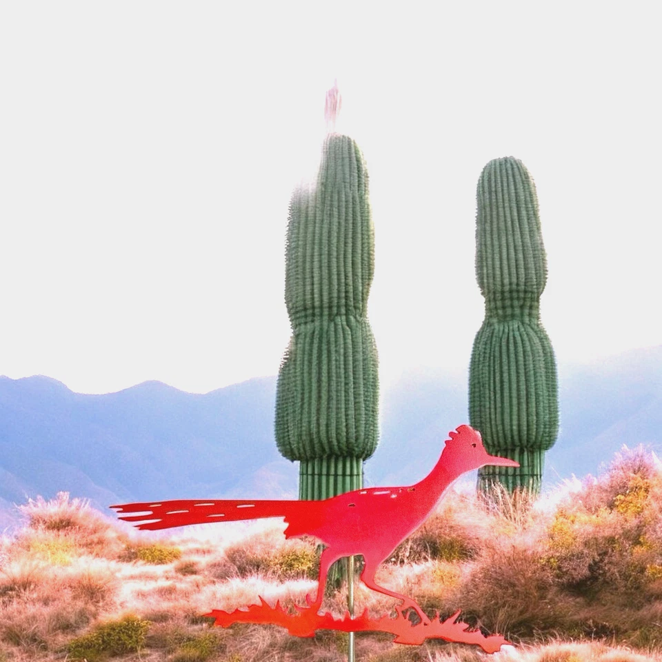 Roadrunner capa de polvo roja con estaca de jardín de 12 pulgadas hecha de acero Foto 1 de 4