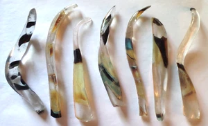 6 Vintage Broken Abstract Art Glass Pieces Up To 6" Long (d) - Picture 1 of 5