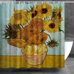 70L"×72H" Shower Curtain Still Life-Vase with Twelve Sunflowers 1889 by Van Gogh - Picture 1 of 8