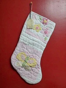 Christmas Stocking Handmade Fully Lined 20" Quilt Quilted Upcycled Fabric - Picture 1 of 7