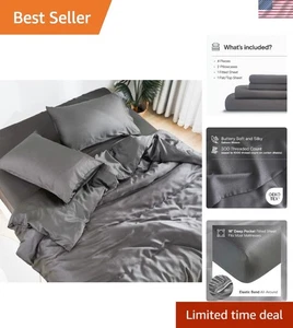 Ultra-Soft DOZ Bambus Laken Set - Atmungsaktiv, Queen, 300 Fadenzahl - 4 Stück - Bild 1 von 8