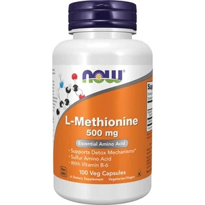 NOW Foods L-Methionine 500 mg 100 Veg Caps - Picture 1 of 2