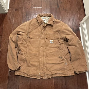 Carhartt Full Swing FR Jacket Men's Size XL Tan Brown Barn Work Wear Zip Up 4NRC - Picture 1 of 22