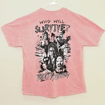 Bloody Disgusting x Terrifier Pink Mineral Wash Oversized T-Shirt - Image 1 of 4