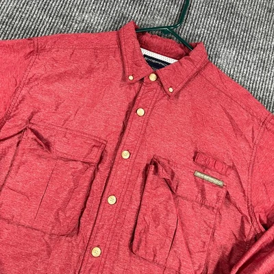 ExOfficio Shirt Mens Large Red Long Sleeve Button Down Outdoor Hiking Casual - Image 1 of 4