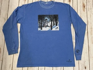 Crazy Shirts Hawaii Kliban Katze Winter Schnee Ski blau Langarmshirt Gr. XL - Bild 1 von 21