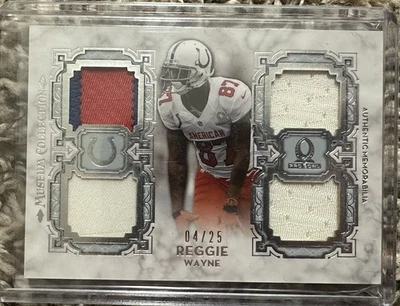2013 Topps Museum Football Reggie Wayne Quad Pro Bowl Patch Relic #4/25 Colts - Image 1 of 2