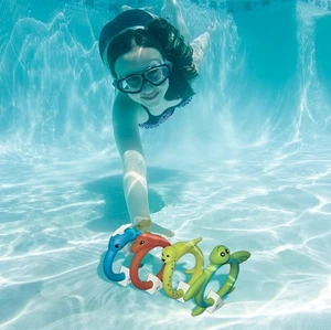 Swim Central 4 Aqua Fun Animal Rings Multi-colored Pool Dive Rings 6.5IN - Picture 1 of 2