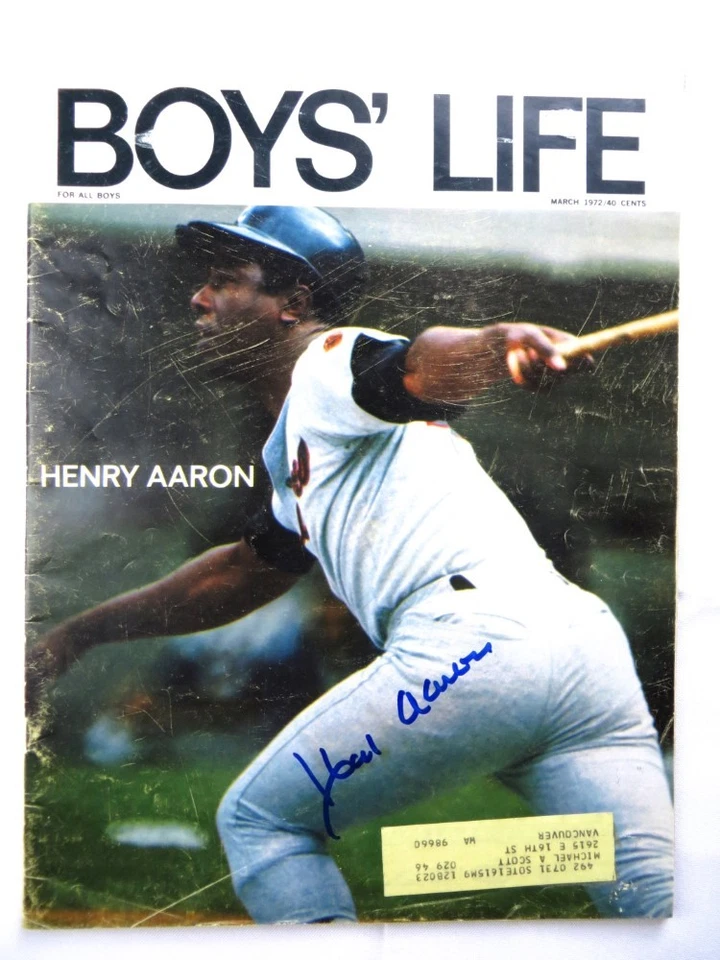 Hank Aaron Signed Autographed Magazine Boy's Life 1972 Braves JSA AB27648 - Image 1 of 1