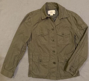 J.Crew Classic Twill Chino Olive Utility Jacket Women's Size XS Safari Military - Picture 1 of 18