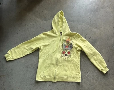 Sudadera con capucha Harley Davidson Yellow Heart Rose con cremallera para mujer Foto 1 de 4