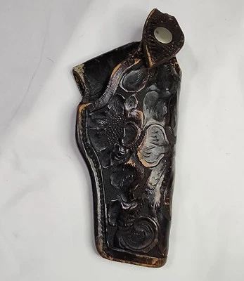 Antigo Oliver Ball Ft Worth couro destro feito à mão ornamentado O. Coldre de pistola BALL - Imagem 1 de 4