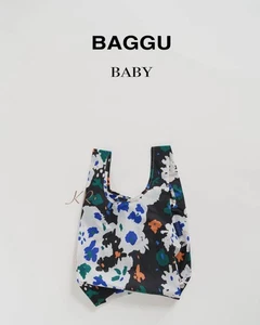 Baby Baggu Baggoo Lithograph Flower Used Small Canvas Crossbody Bag - Picture 1 of 3