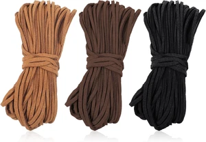 Tiras de gamuza plana natural cordones para zapatos de cuero cordon de cuero - Picture 1 of 12