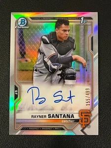 Rayner Santana 2021 Bowman Chrome 1st Auto Refractor /499 Giants CPA-RS - Picture 1 of 2