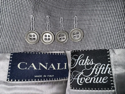 Blazer Canali Saks Fifth Avenue Gris Lana 3 Botones Talla 48 (EU) 38US Abrigo Deportivo Foto 1 de 4