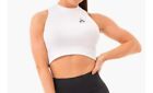 RYDERWEAR Ribbed CROP TANK, WHITE, SIZE L, BRAND NEW WITH TAGS